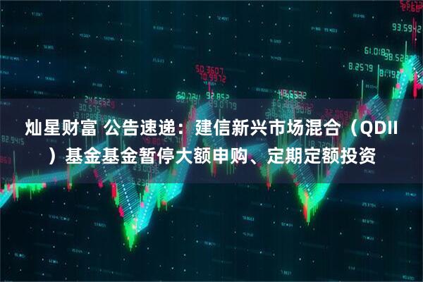 灿星财富 公告速递：建信新兴市场混合（QDII）基金基金暂停大额申购、定期定额投资